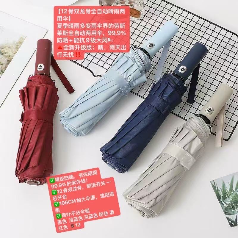 双龙骨雨伞